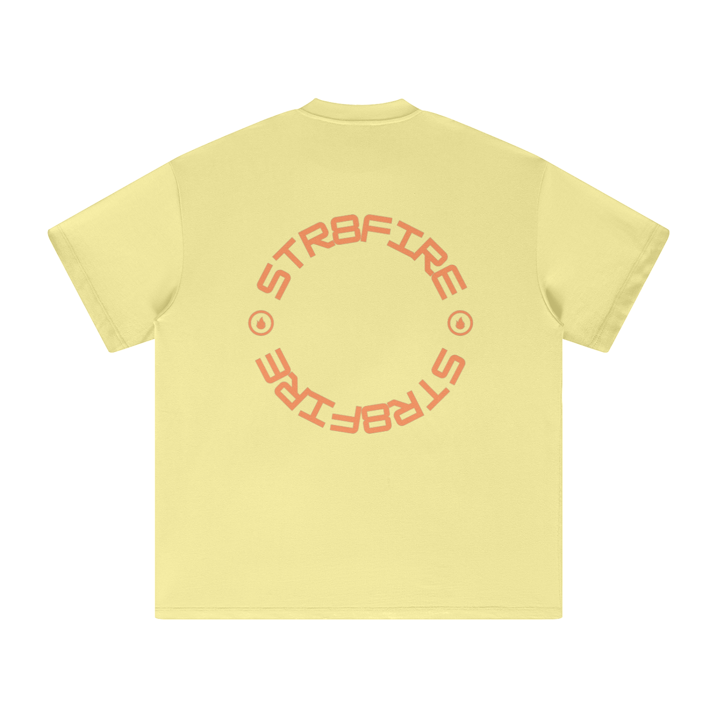 Str8Fire Original "Str8Fire" Circular Typography Yellow Heavyweight Tee