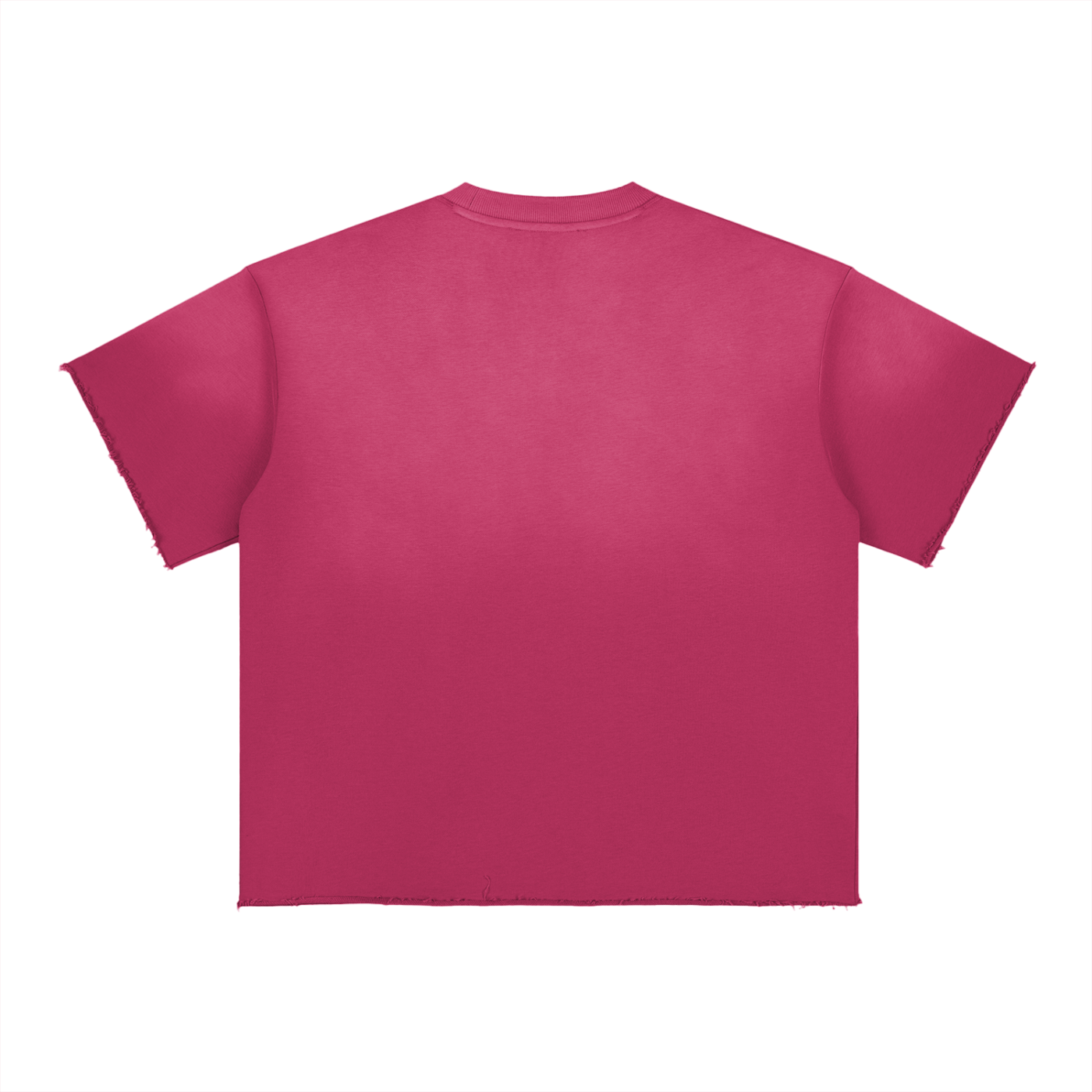 Str8Fire Original "Str8Fire" Curved Print Pink Sun-fade Raw Edge Tee
