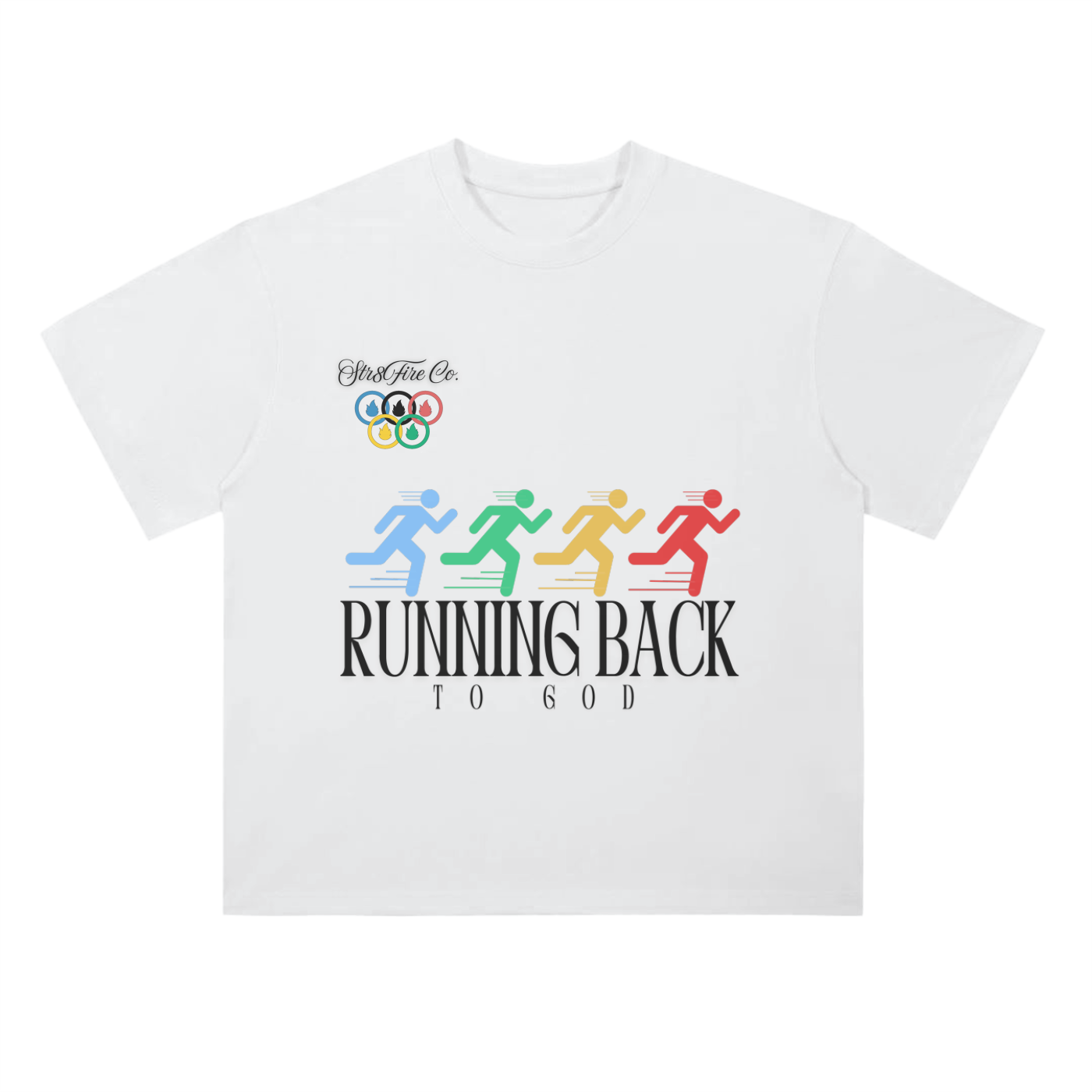 Str8Fire Original "Running Back to God" RYF Drop Shoulder Tee