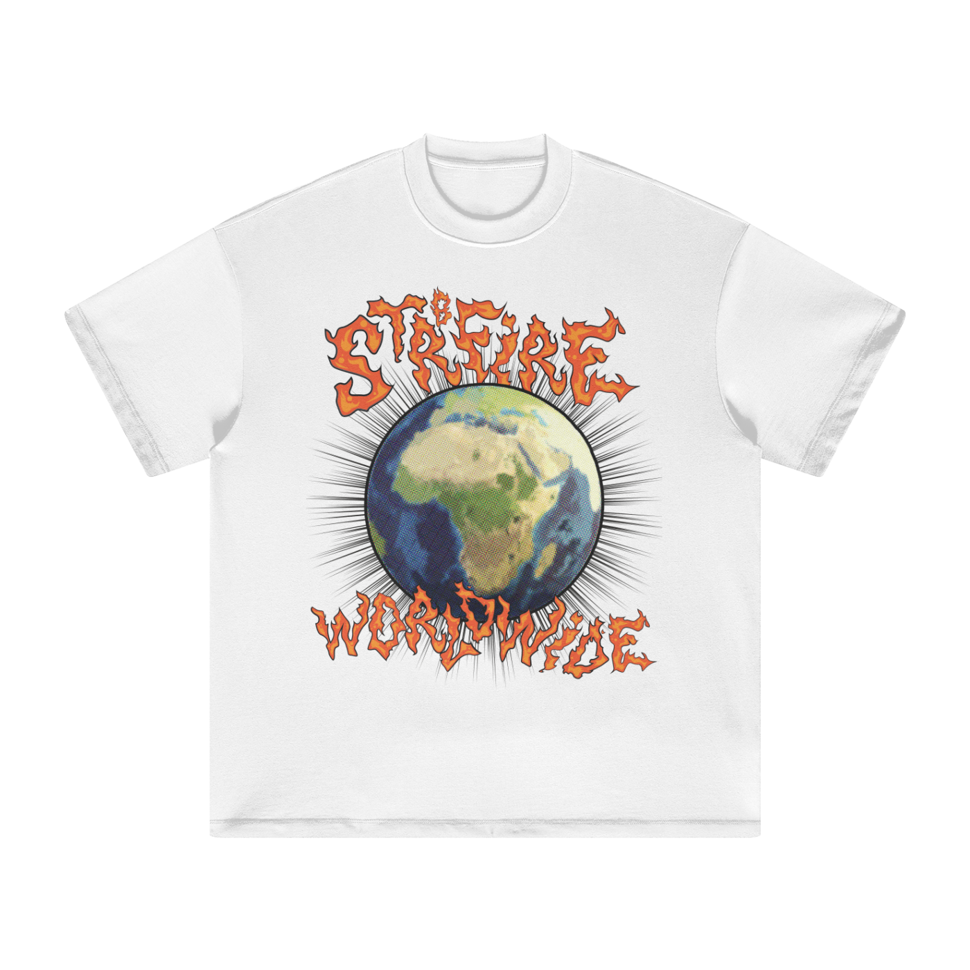 Str8Fire Original Mens "Str8Fire Worldwide" Heavyweight Tee