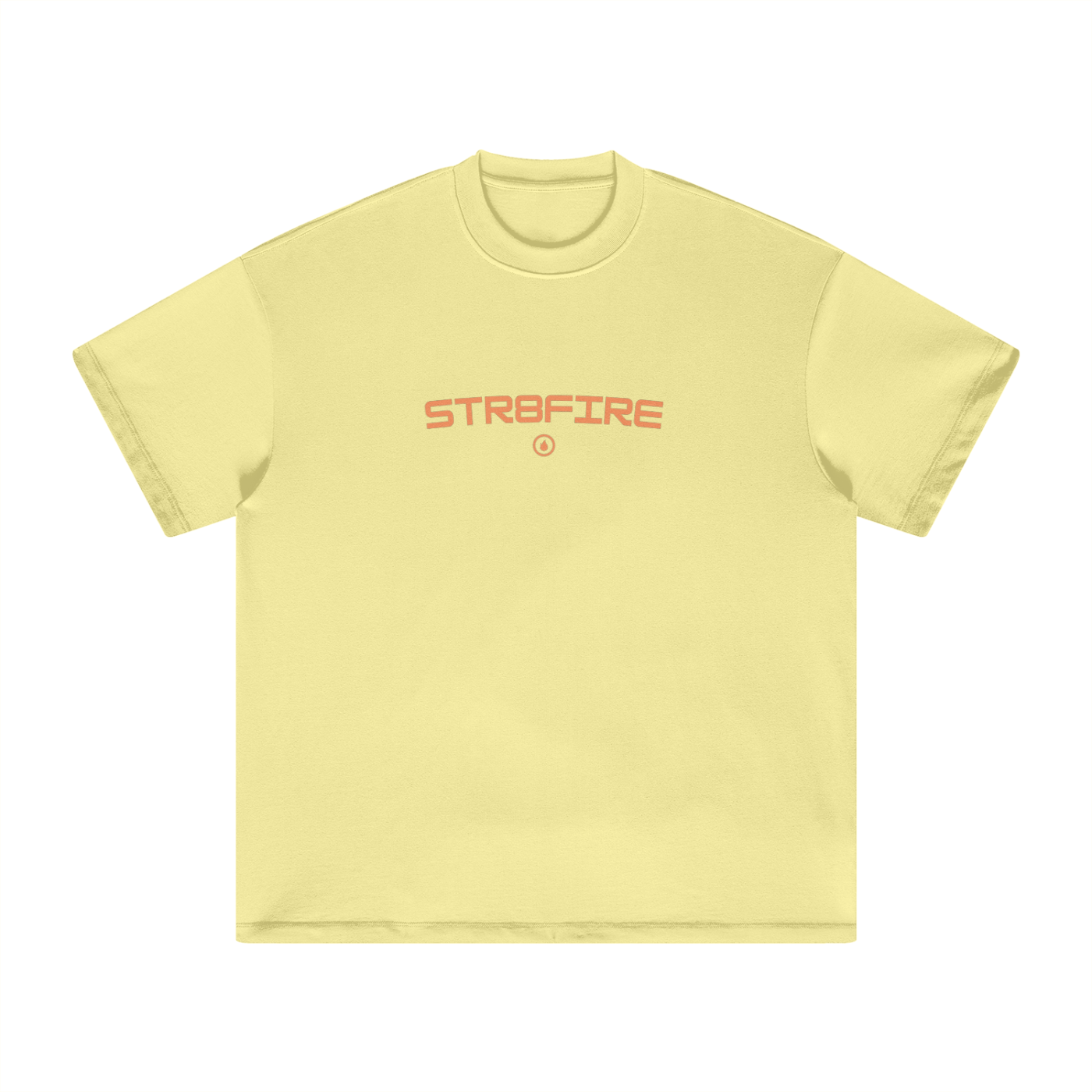 Str8Fire Original "Str8Fire" Circular Typography Yellow Heavyweight Tee