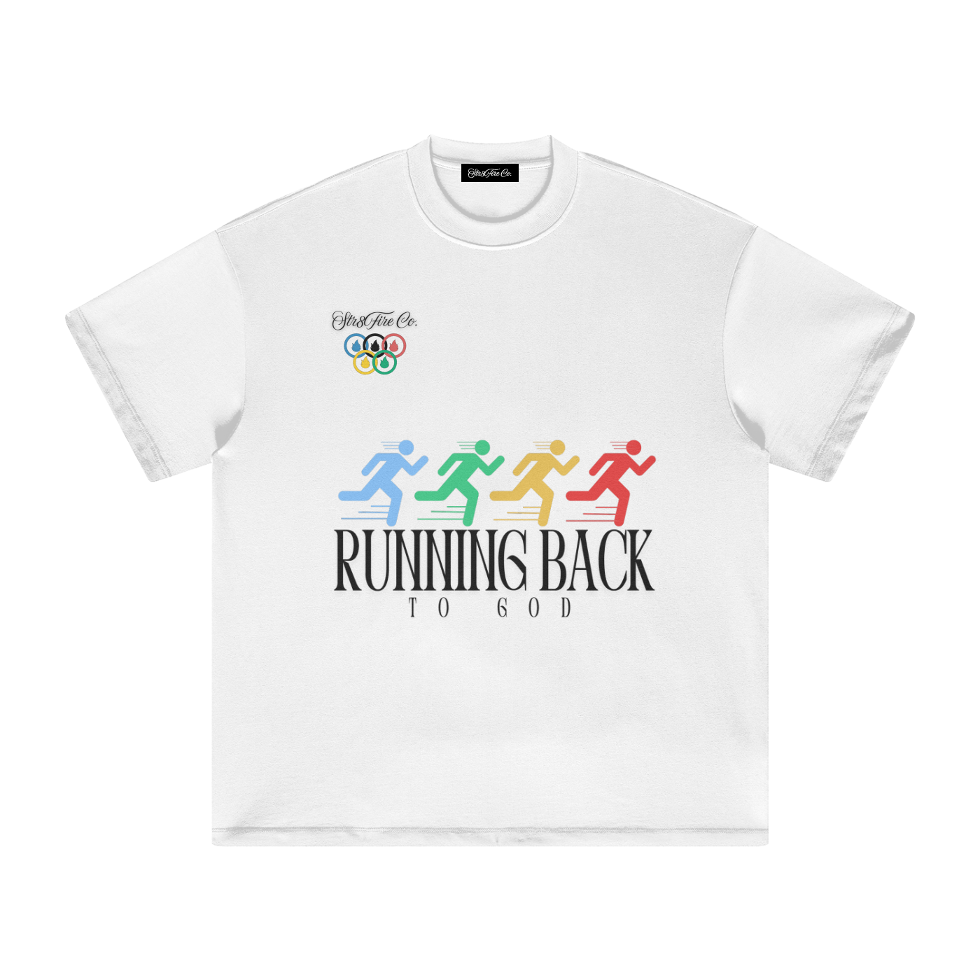 Str8Fire Original "Running Back to God" RYF Mens Heavyweight Tee