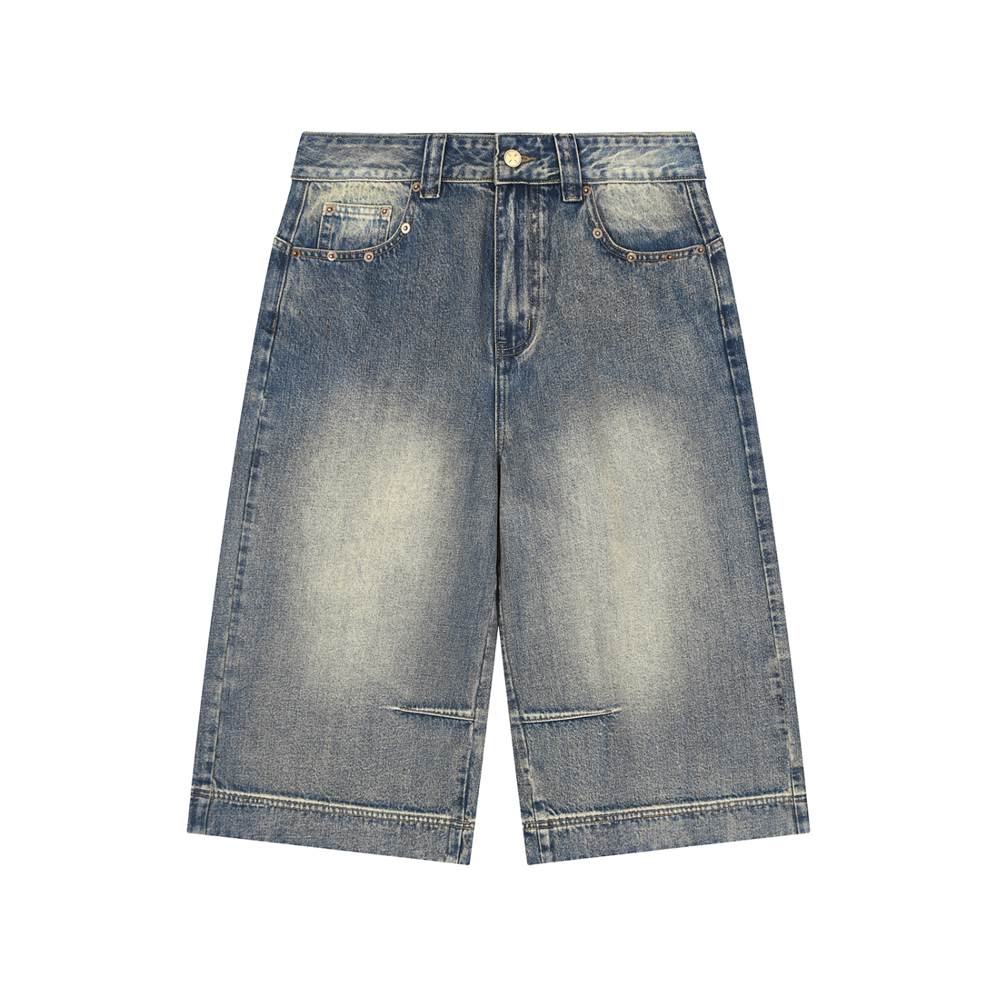 Str8Fire Vintage Wash Long Baggy Denim Shorts