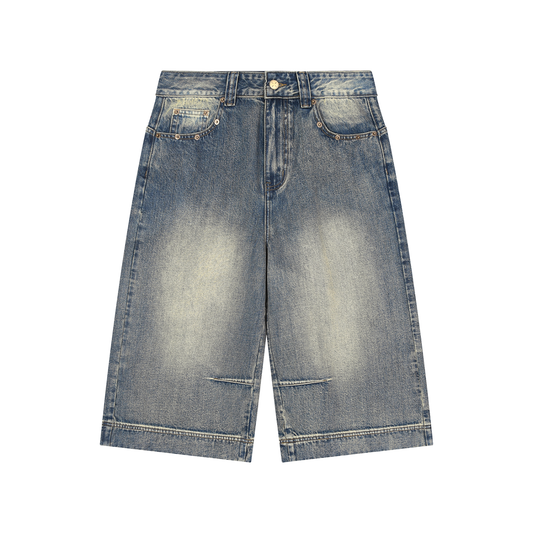 Str8Fire Vintage Wash Long Baggy Denim Shorts