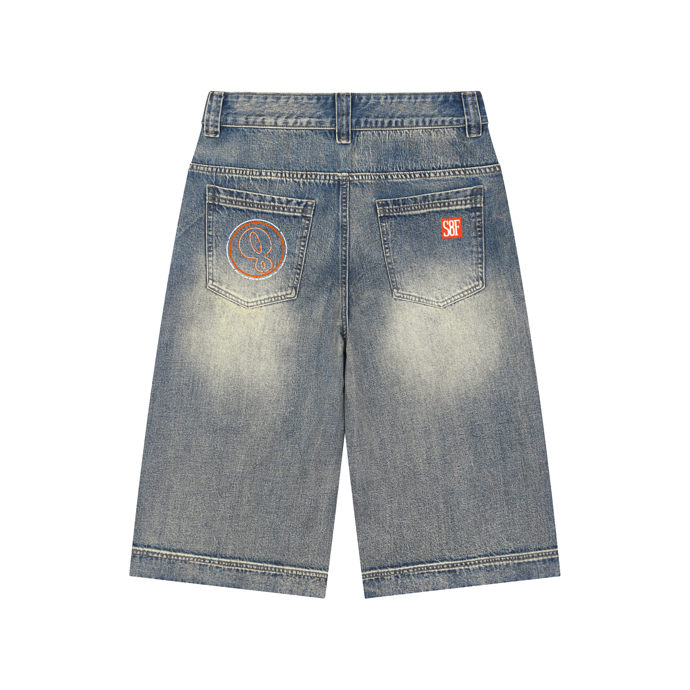 Str8Fire Vintage Wash Long Baggy Denim Shorts