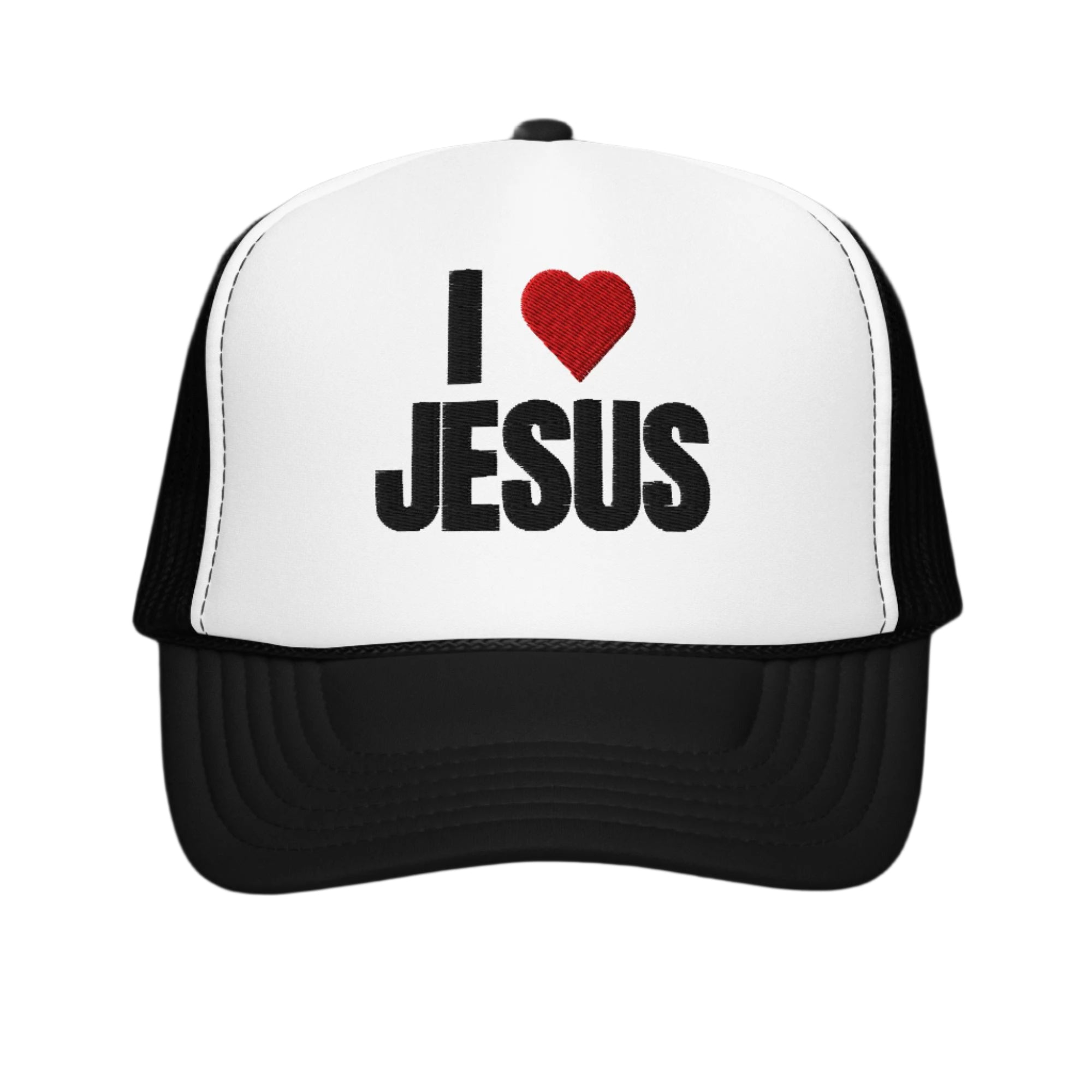 I Love Jesus Trucker Cap - Christian Mesh Hat, Religious Faith
