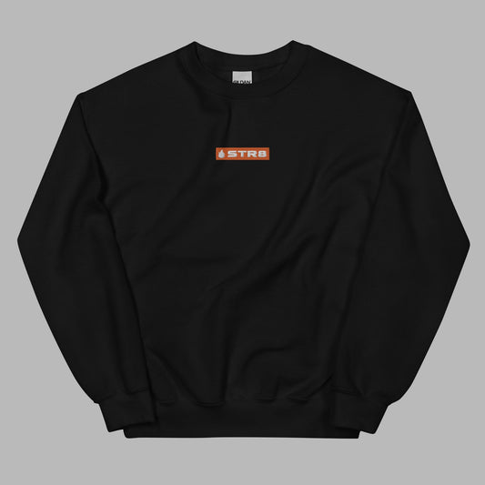 Str8Fire Original Mens Embroidered Orange Box Sweatshirt