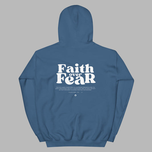 "Faith over Fear" Religious Mens Graphic Hoodie